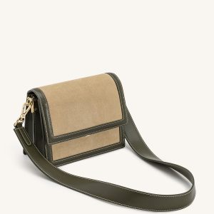 Mini Flap Faux Suede Crossbody - Green - view 1