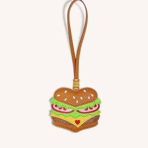 Burger Bag Charm - Brown - view 1