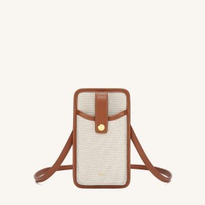 Aylin Canvas Phone Bag - Brown - view 1