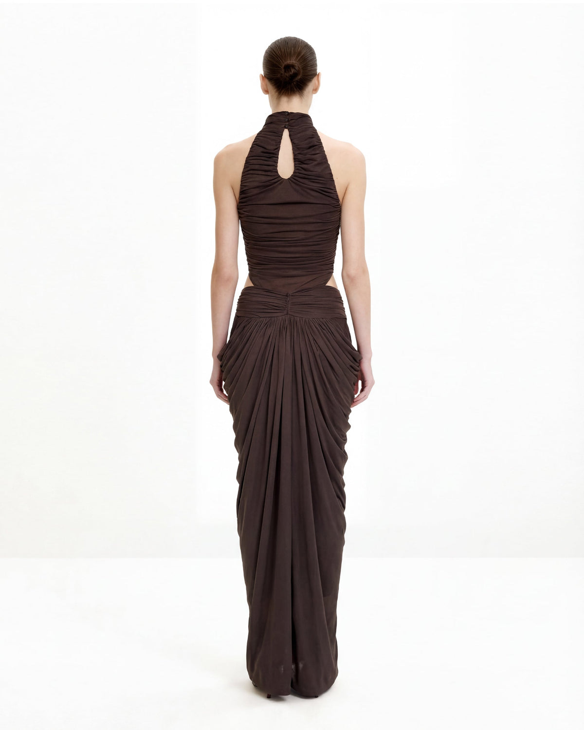 Draped Twist-Front Maxi Skirt - Brown - view 6