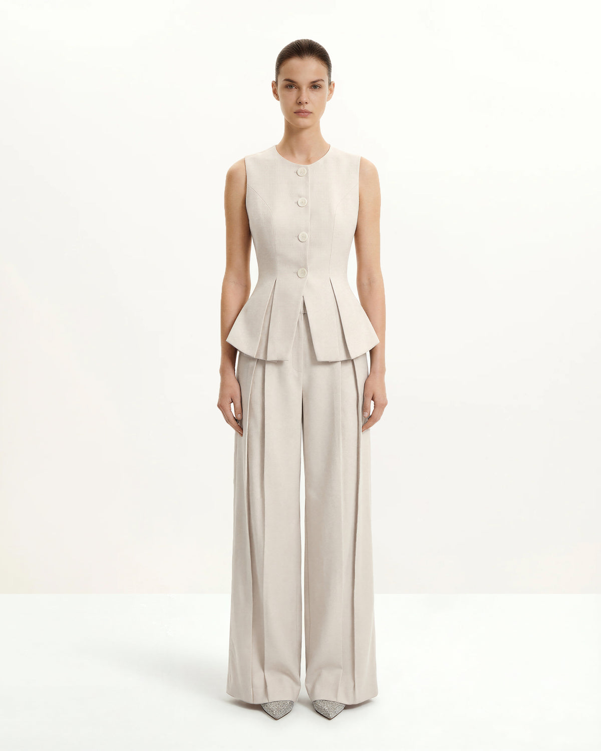 Structured Seam Round - Beige - view 1