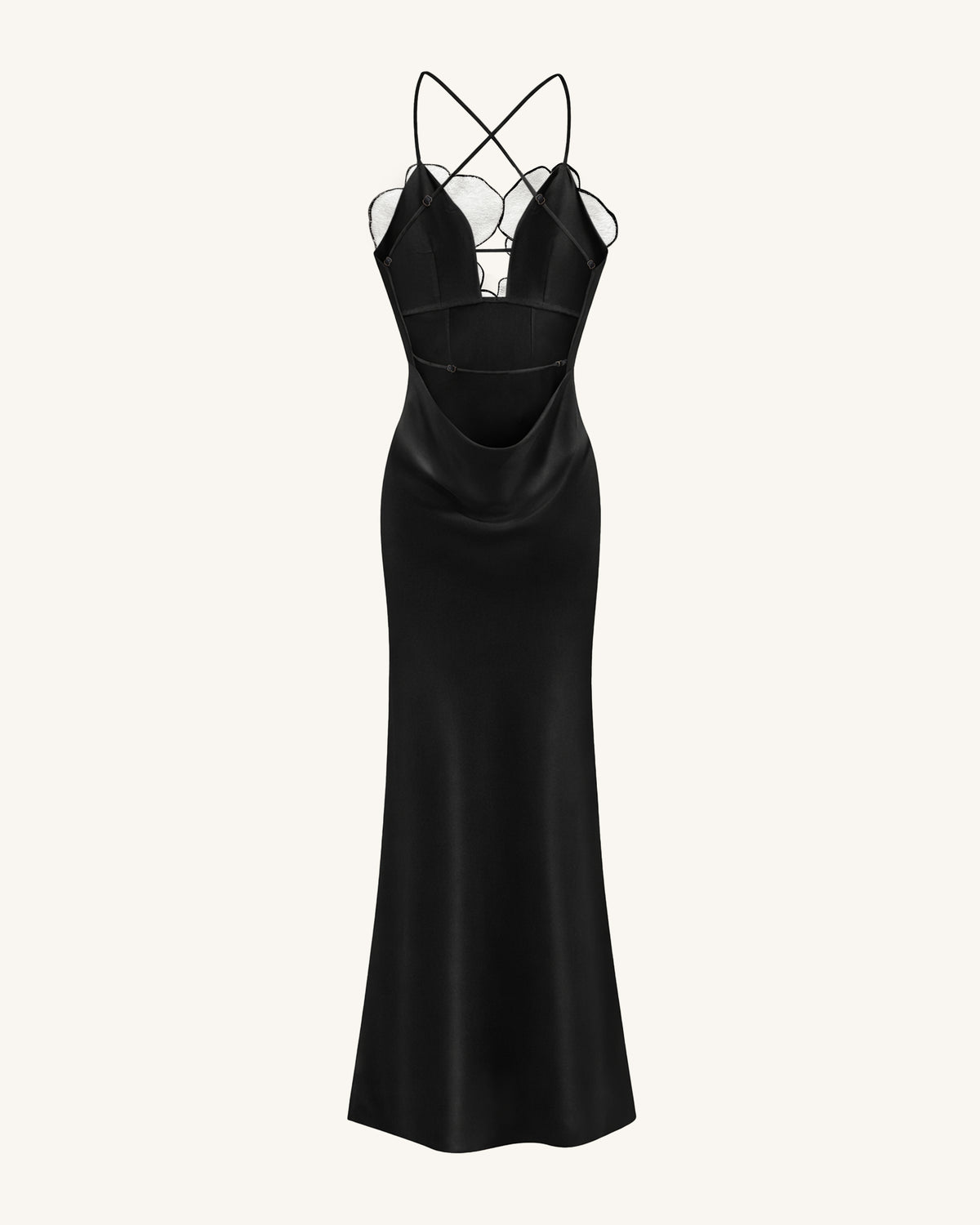 Orchid Embroidered Dress – Black/White - view 4