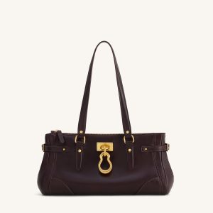Yvette Elongated Tote Bag - Dark Brown - view 1