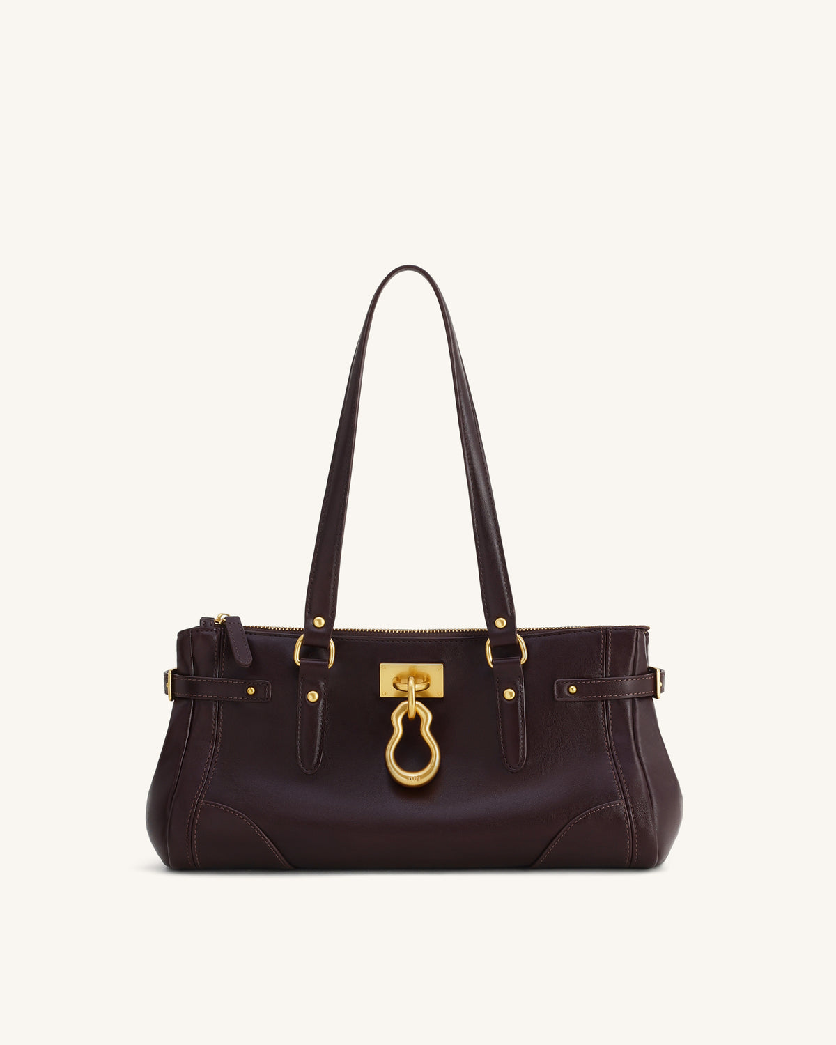 Yvette Elongated Tote Bag - Dark Brown - view 1