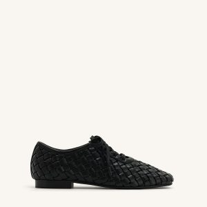Kayla Weave Strap Flat Shoes - Black - view 1