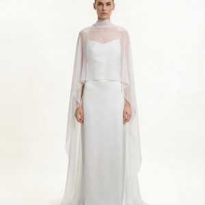 Tulle Cape Shawl - White - view 1