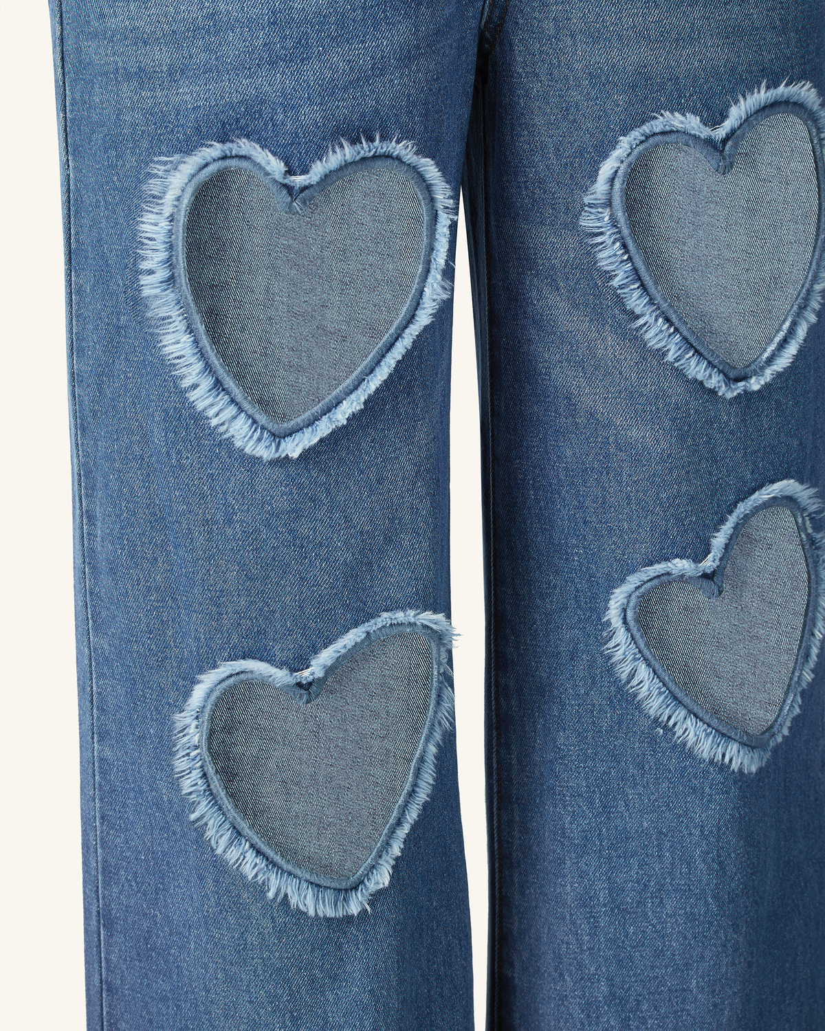 Sophia Embellished Heart Cut-Out Denim Jeans - Medium Blue - view 9