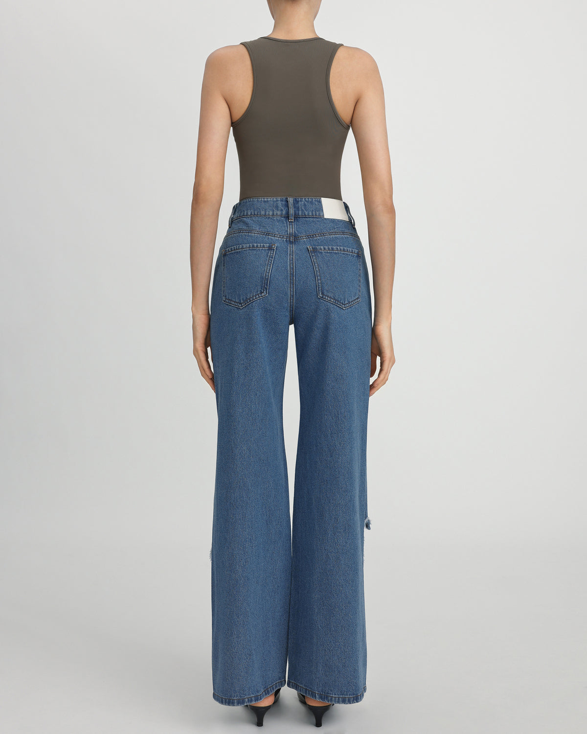 Sophia Embellished Heart Cut-Out Denim Jeans - Medium Blue - view 4