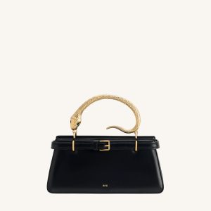 Elena Snake Handle Top Handle Bag - Black - view 1
