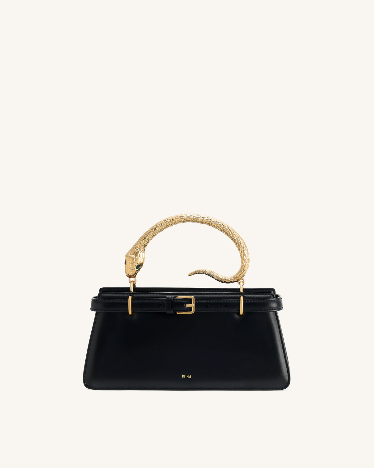Elena Snake Handle Top Handle Bag - Black - view 1