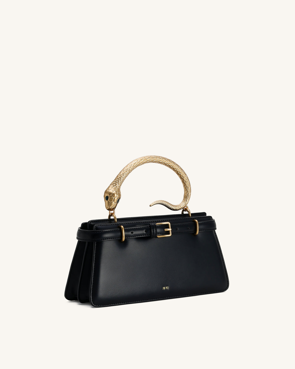 Elena Snake Handle Top Handle Bag - Black - view 2