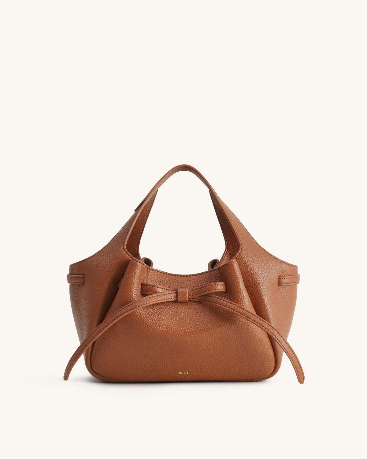Mabel Soft Bow Tote Bag - Caramel Brown - view 1