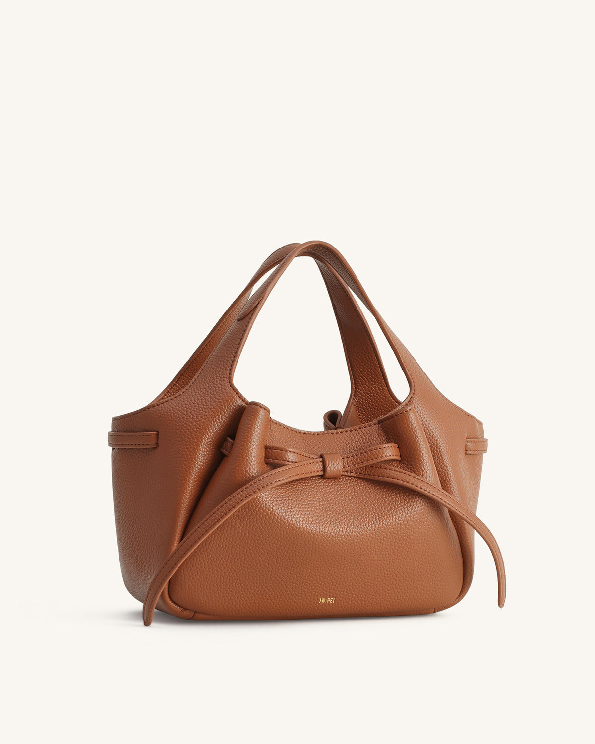 Mabel Soft Bow Tote Bag - Caramel Brown - view 2