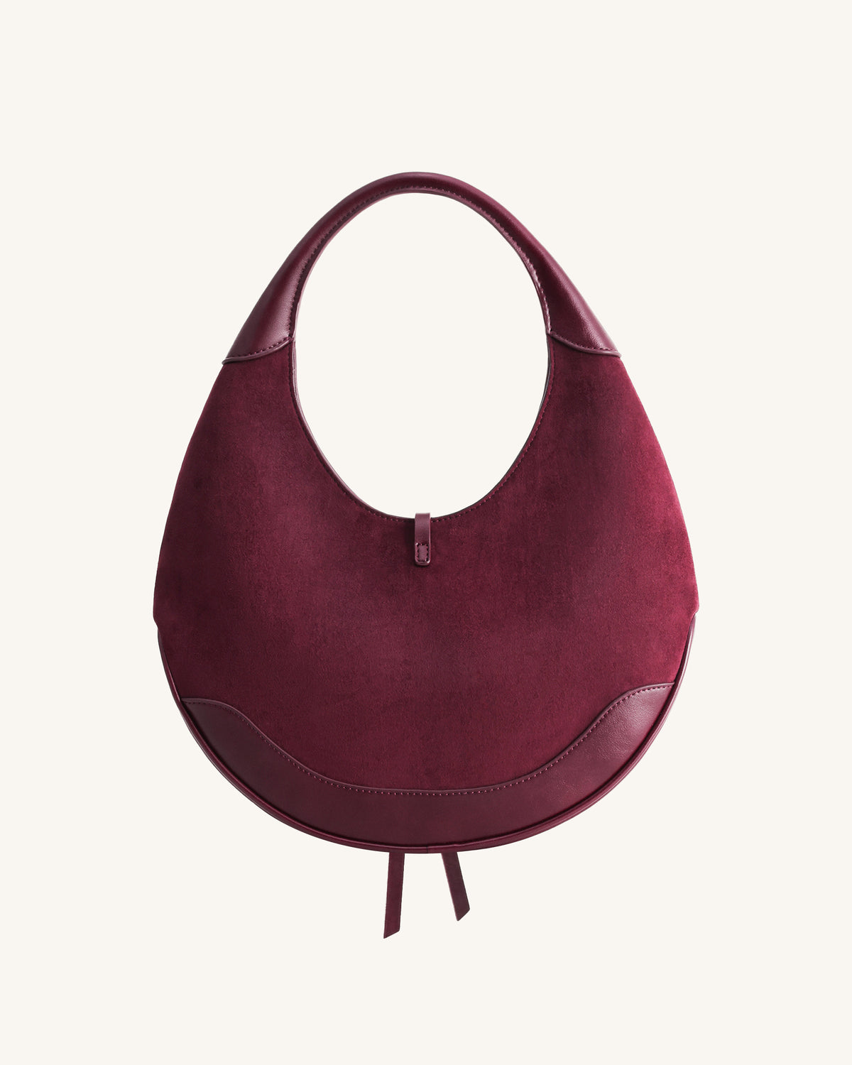 Colette Faux Suede Crescent Hobo Bag - Deep Claret - view 3