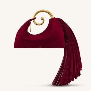 Nell Fringe Hardware Top Handle Bag - Burgundy - view 1
