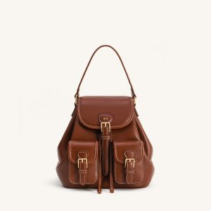 Harper Buckle Pocket Backpack - Dark Brown - view 1
