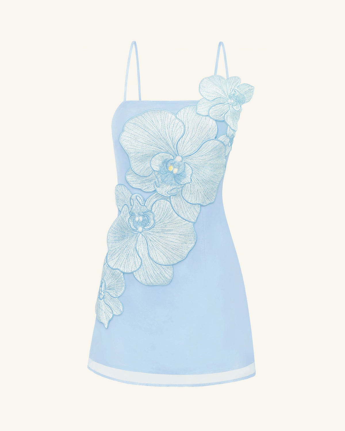 Orchid Appliqué Mini Dress - Blue - view 2