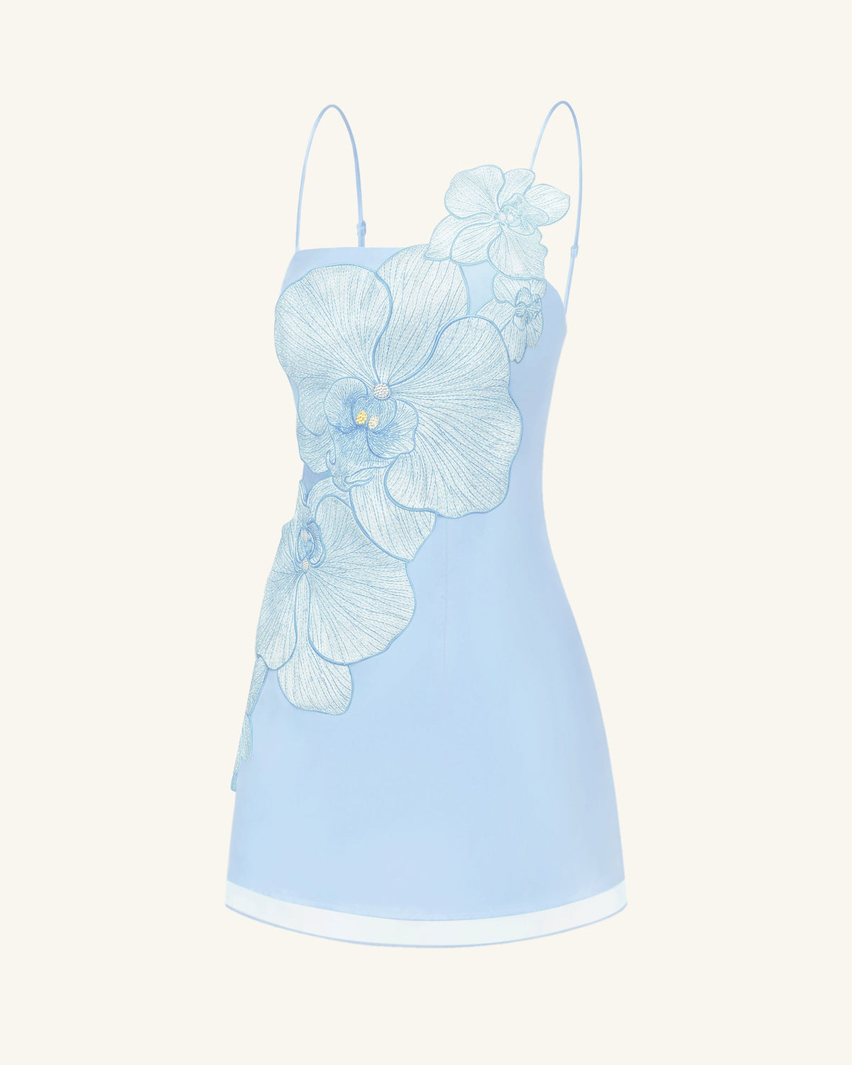 Orchid Appliqué Mini Dress - Blue - view 3