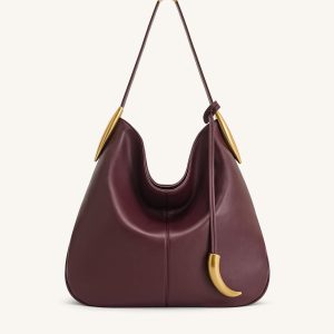 Nina Metal Charm Hobo Bag - Burgundy - view 1
