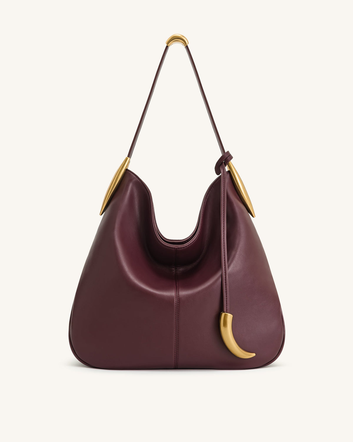 Nina Metal Charm Hobo Bag - Burgundy - view 1