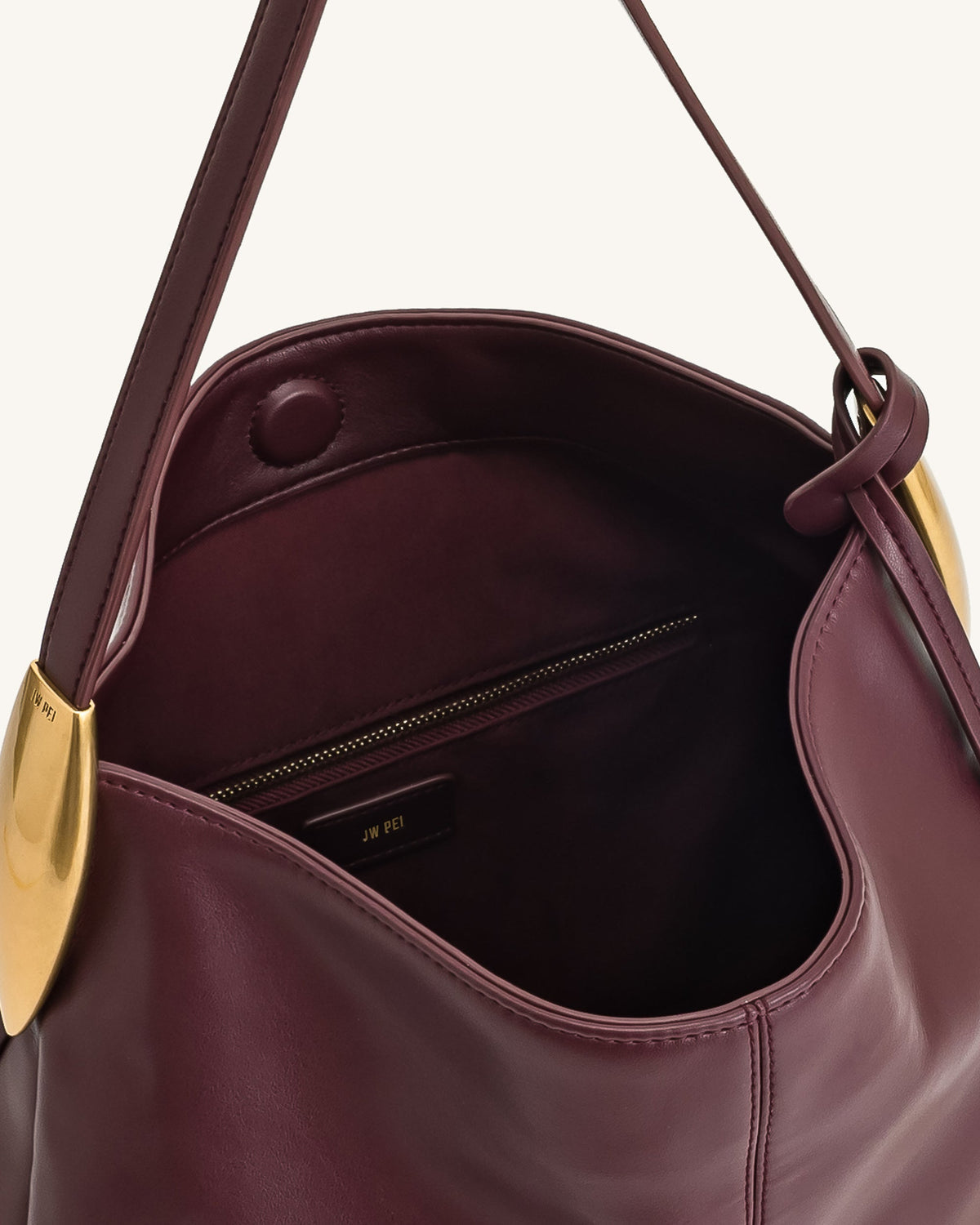 Nina Metal Charm Hobo Bag - Burgundy - view 5