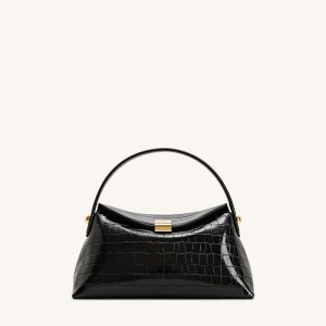 Talia Top Handle Bag - Black Croc - view 1