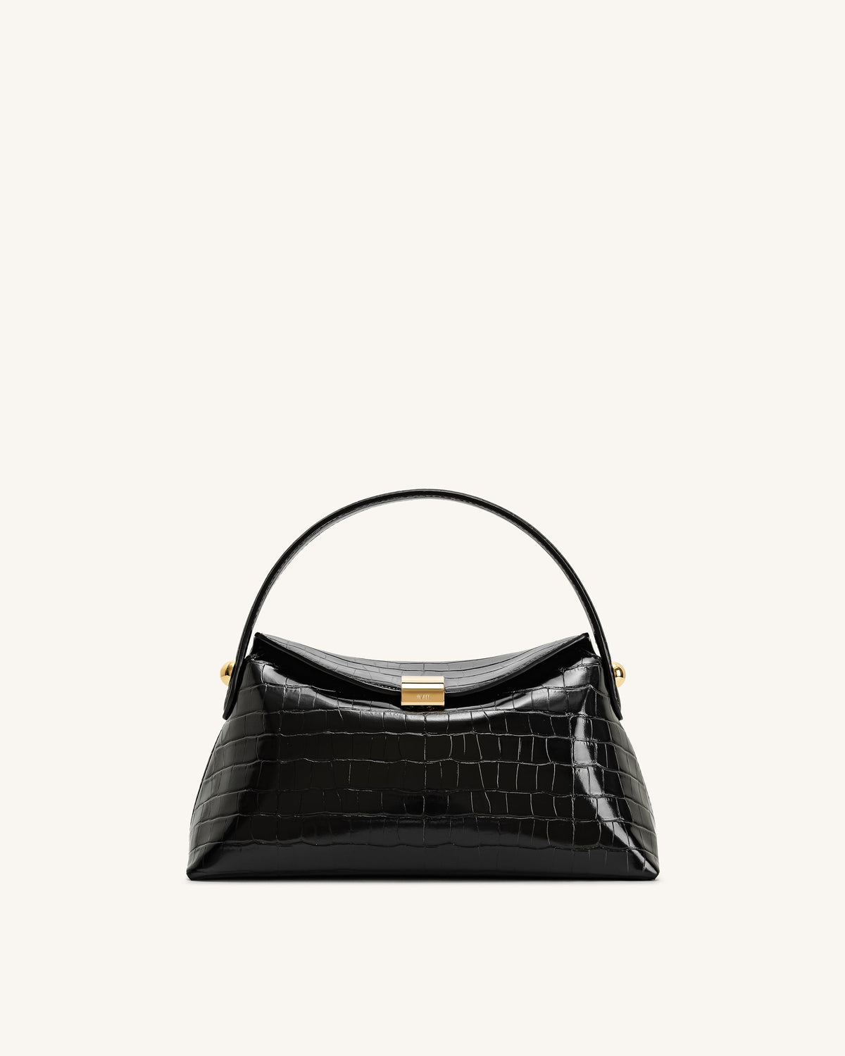 Talia Top Handle Bag - Black Croc - view 1