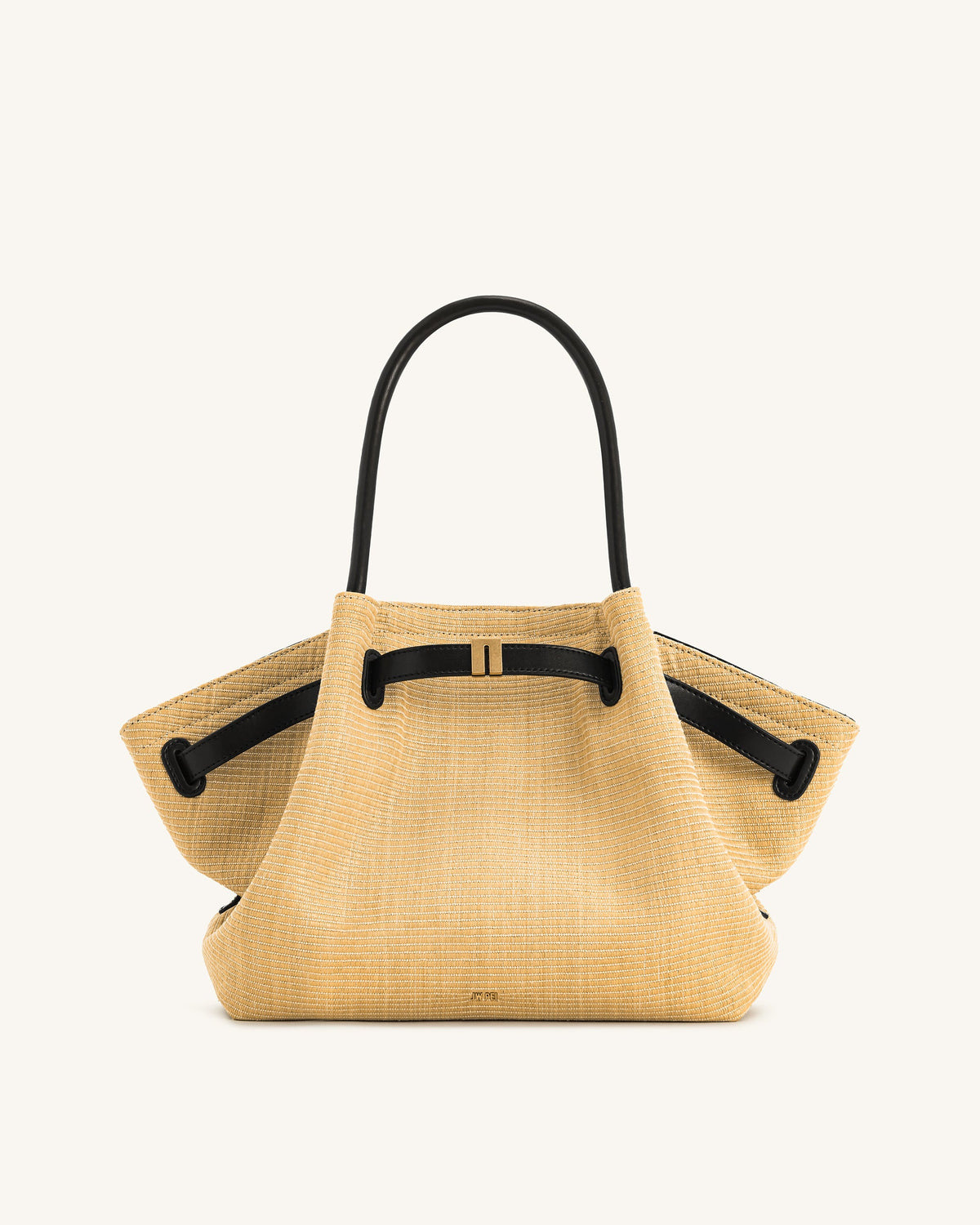 Hana Medium Faux Straw Tote Bag - Brown Straw - view 1