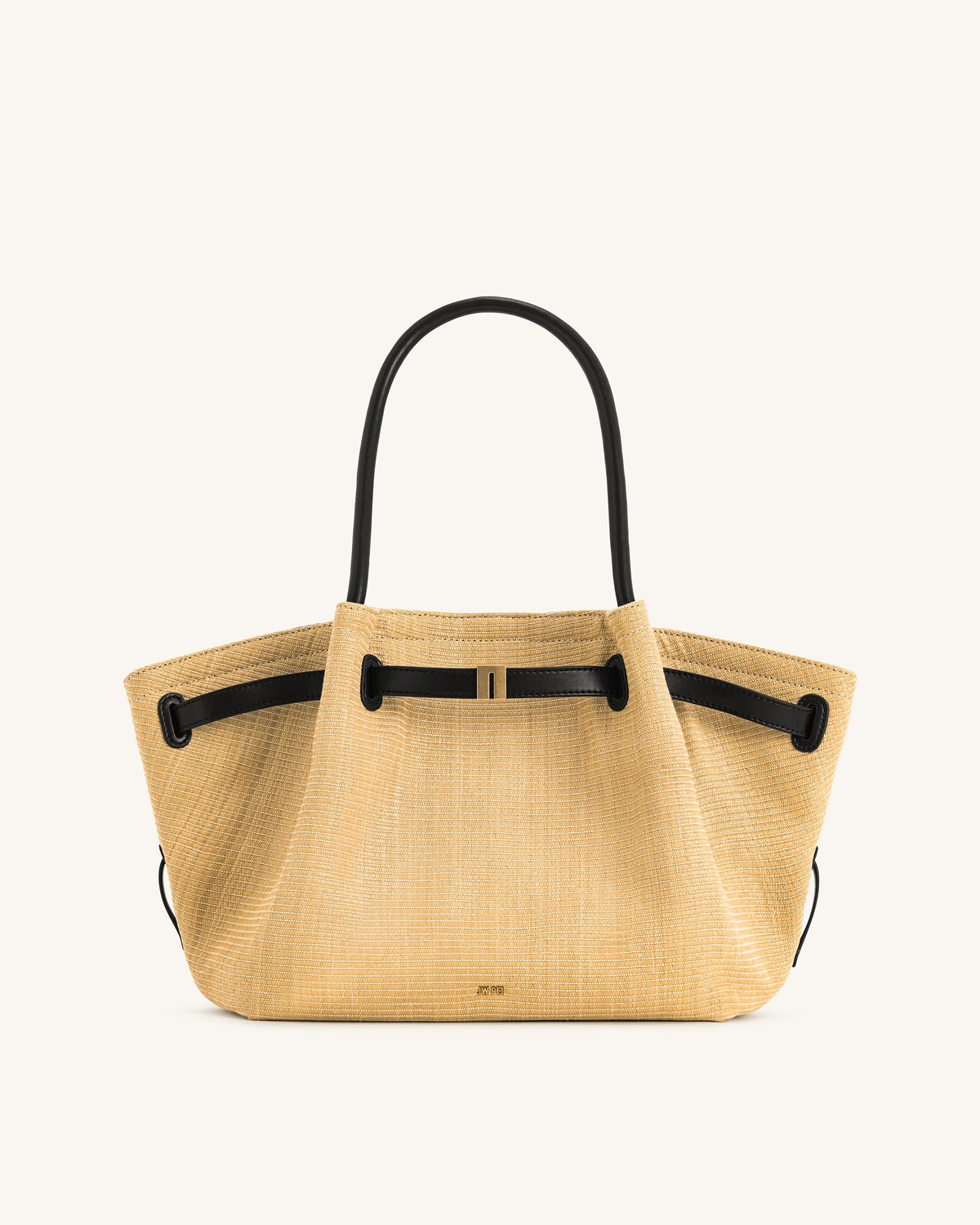 Hana Medium Faux Straw Tote Bag - Brown Straw - view 3