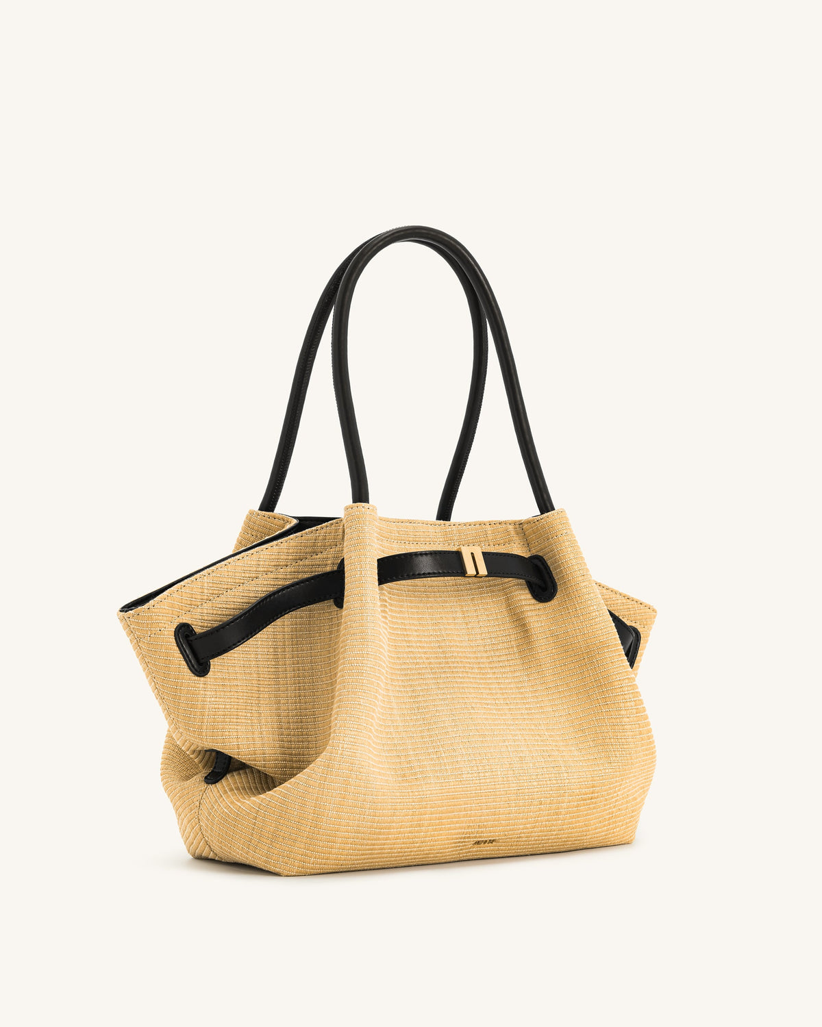 Hana Medium Faux Straw Tote Bag - Brown Straw - view 4