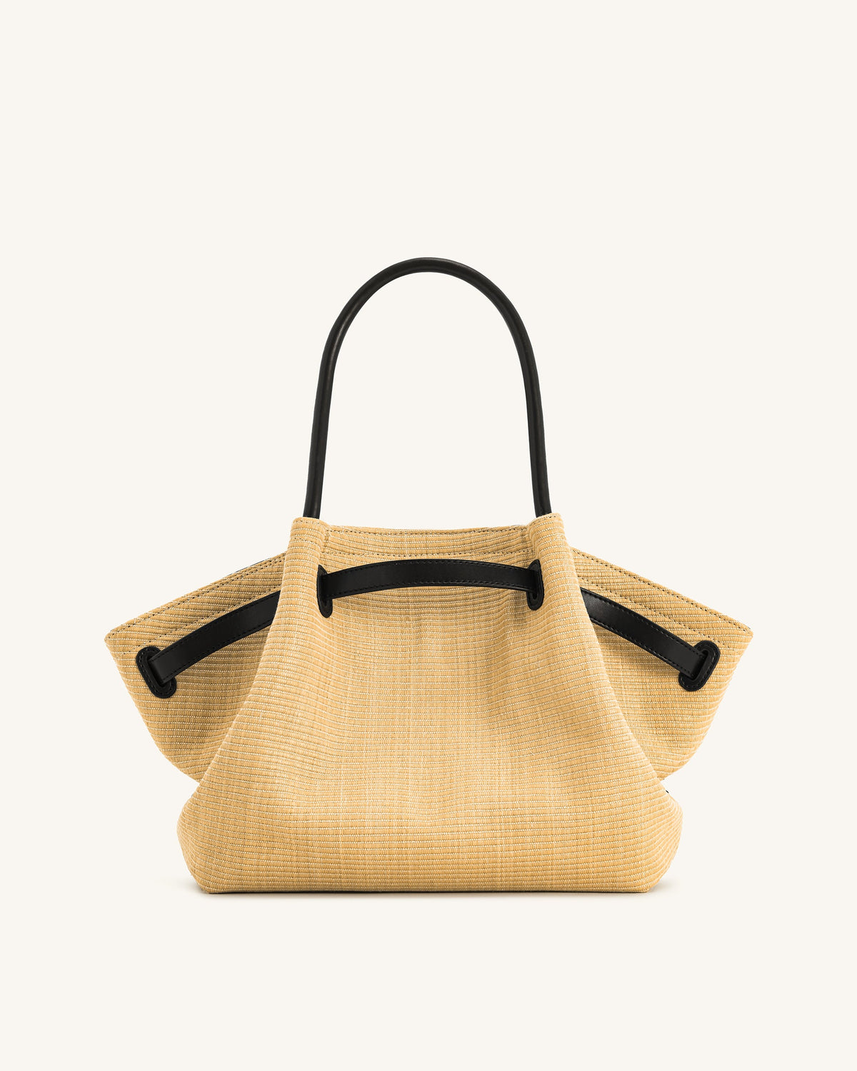 Hana Medium Faux Straw Tote Bag - Brown Straw - view 5