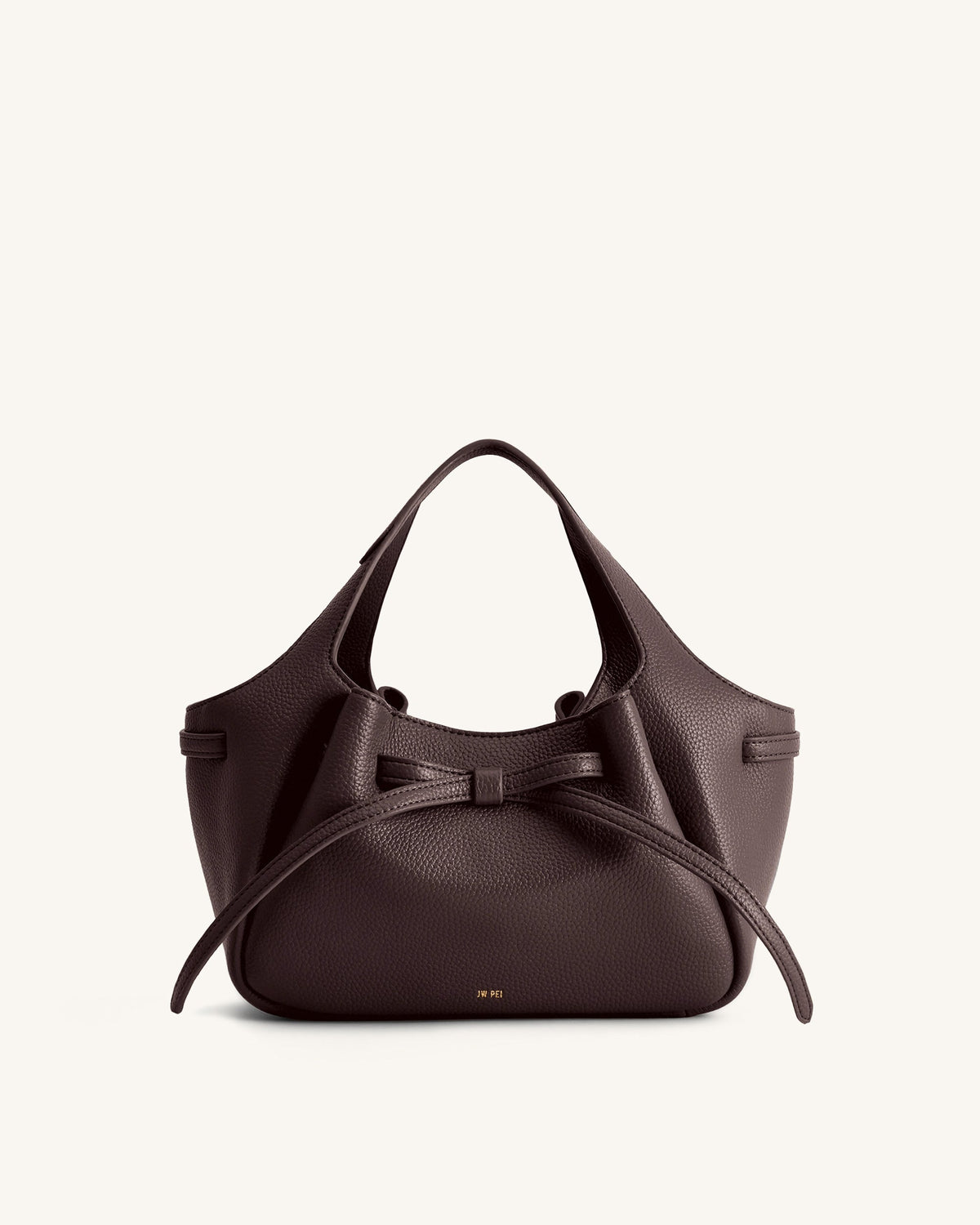 Mabel Soft Bow Tote Bag - Dark Brown - view 1