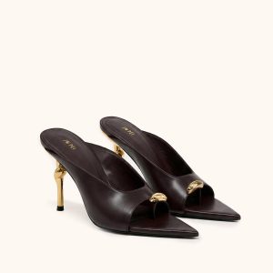 Noemi Pointed-Toe Mule Heels - Burgundy