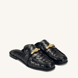 Elowen Woven Horsebit Mule Loafers - Black - view 1