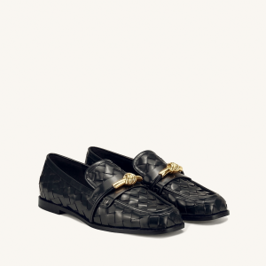 Elowen Woven Horsebit Loafers - Black - view 1