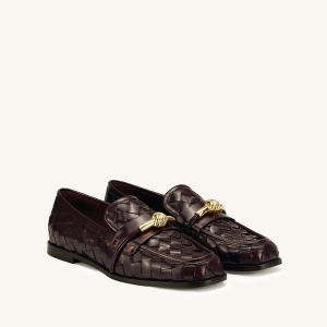Elowen Woven Horsebit Loafers - Burgundy - view 1