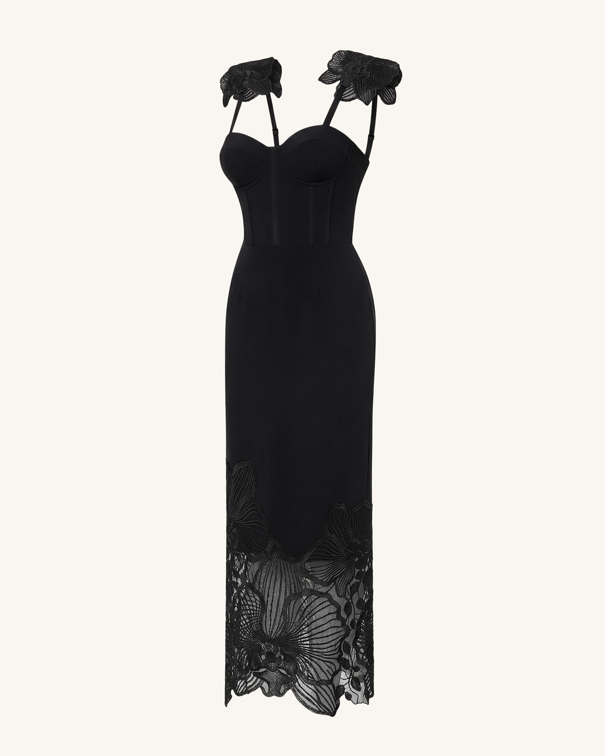 Orchid Embroidered Corset Dress - Black - view 4