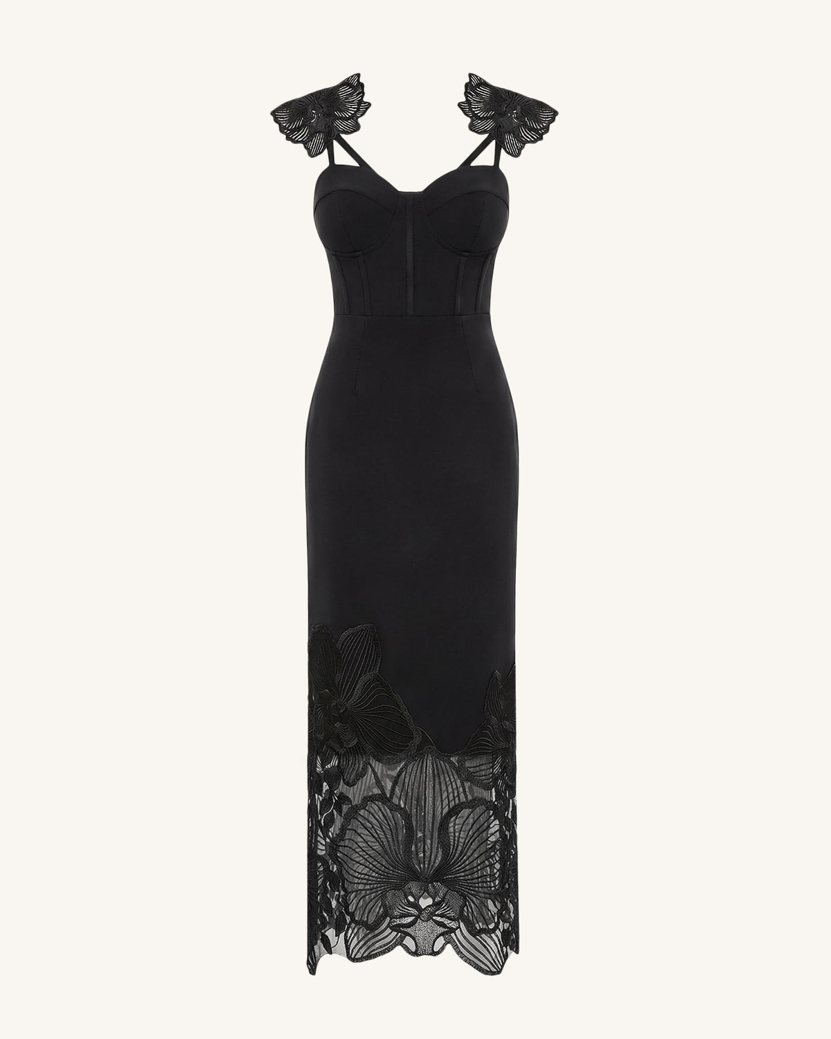 Orchid Embroidered Corset Dress - Black - view 3
