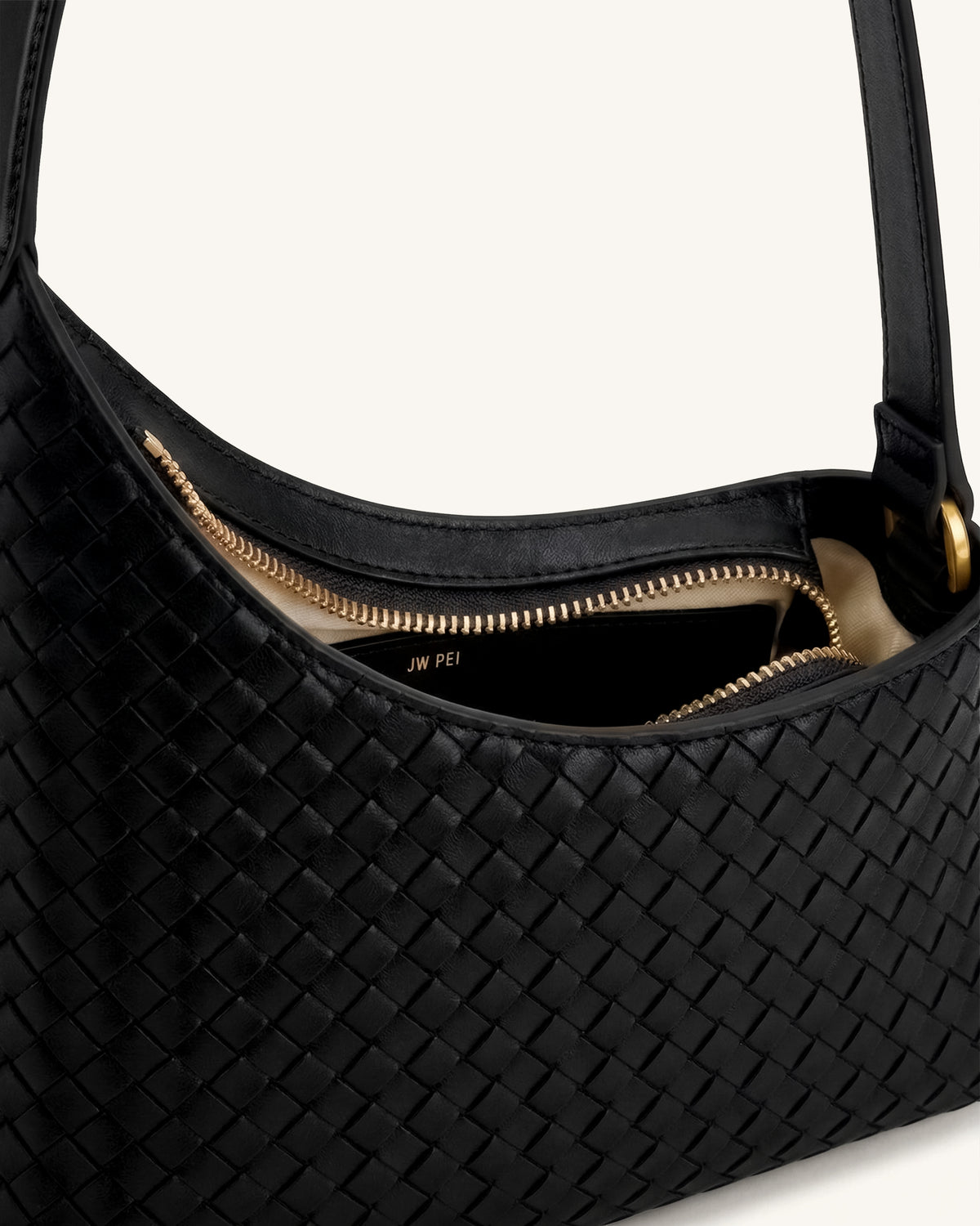 Lyra Woven Shoulder Bag - Black - view 4