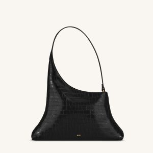 Lyra Shoulder Bag - Black Croc - view 1