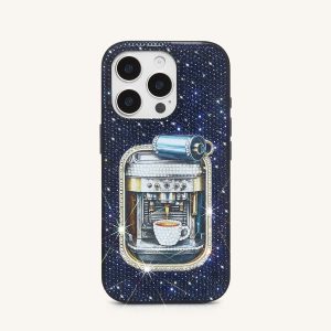 Coffee Tin Artificial Crystal Phone Case - Blue - view 1