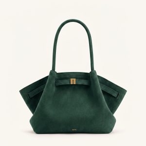 Hana Medium Faux Suede Tote Bag - Forest Green