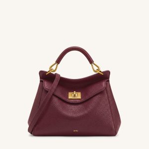 Lucia Classic Top Handle Bag - Deep Burgundy