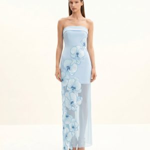 Orchid Embroidered Dress - Light Blue - view 1