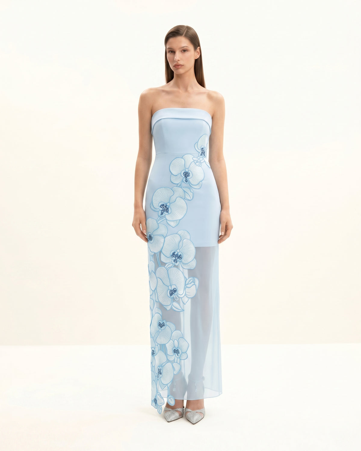 Orchid Embroidered Dress - Light Blue - view 1