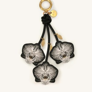Orchid Bag Charm - Black - view 1