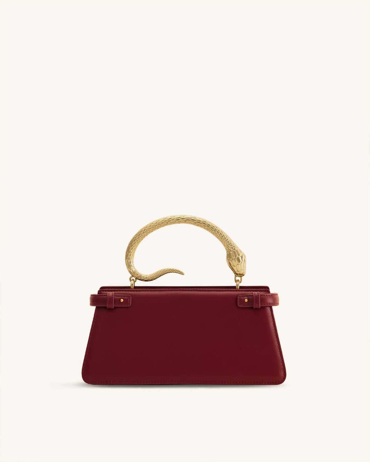 Elena Snake Handle Top Handle Bag - Wine Red - view 3