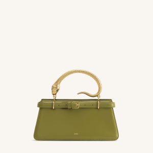 Elena Snake Handle Top Handle Bag - Matcha Green - view 1
