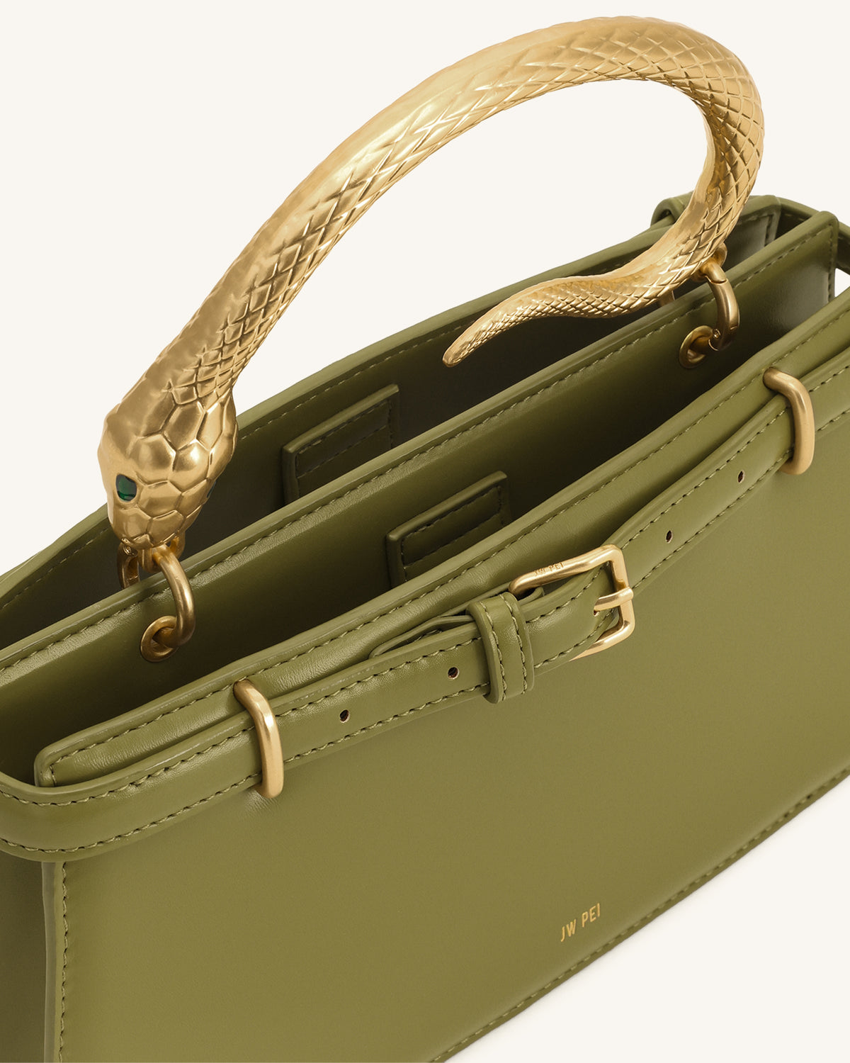 Elena Snake Handle Top Handle Bag - Matcha Green - view 4