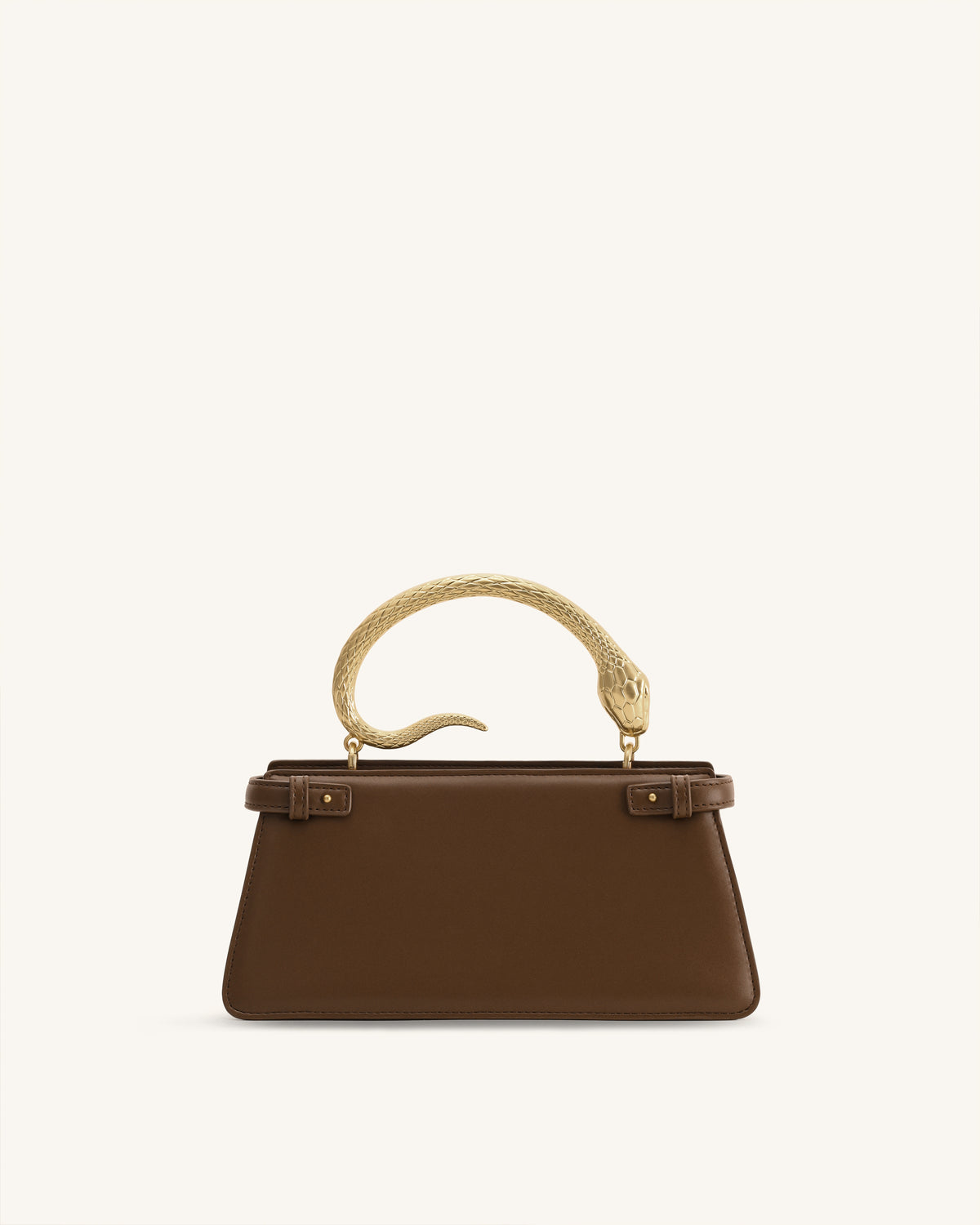 Elena Snake Handle Top Handle Bag - Dark Brown - view 3